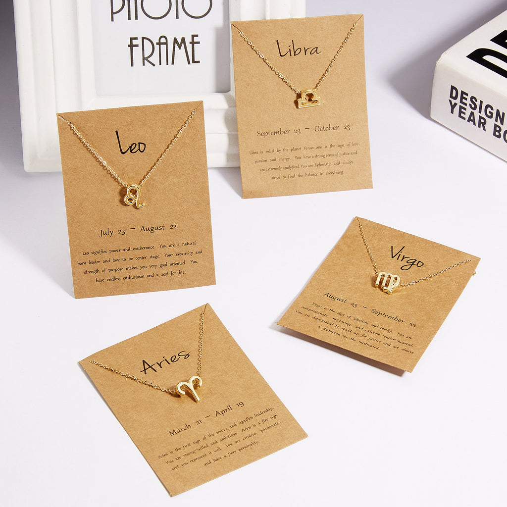 All 12 zodiac signs Chain with Card