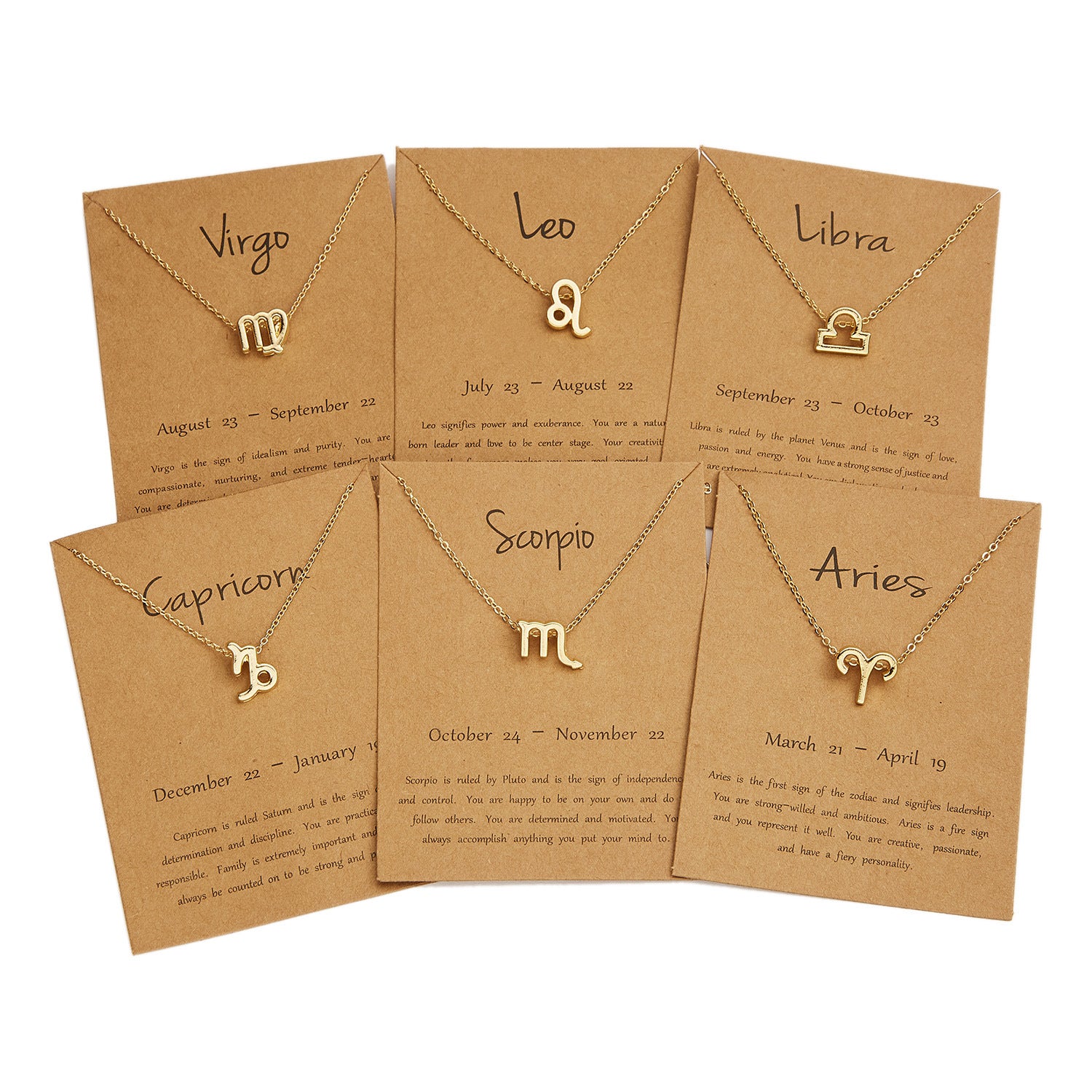 All 12 zodiac signs Chain with Card