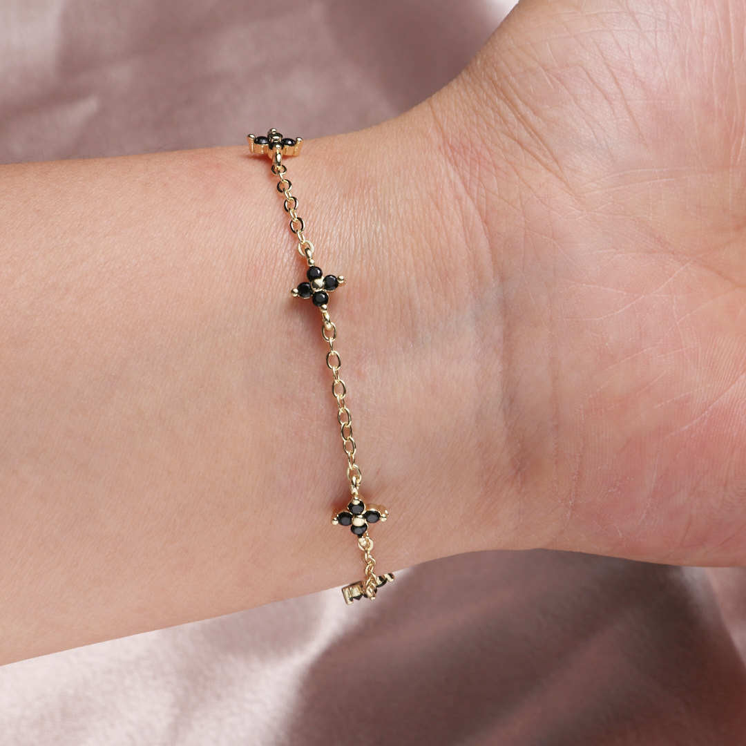 Four Leaf Clover Zircon Bracelet