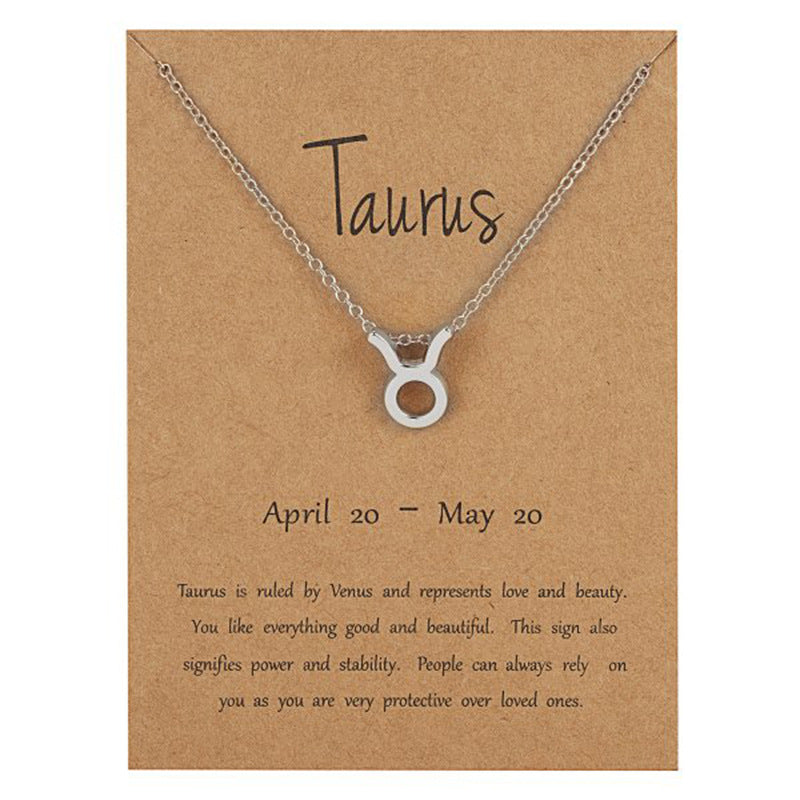 All 12 zodiac signs Chain with Card